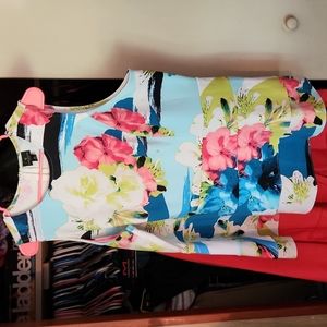 Worthington 2xl tropical floral puplum shirt